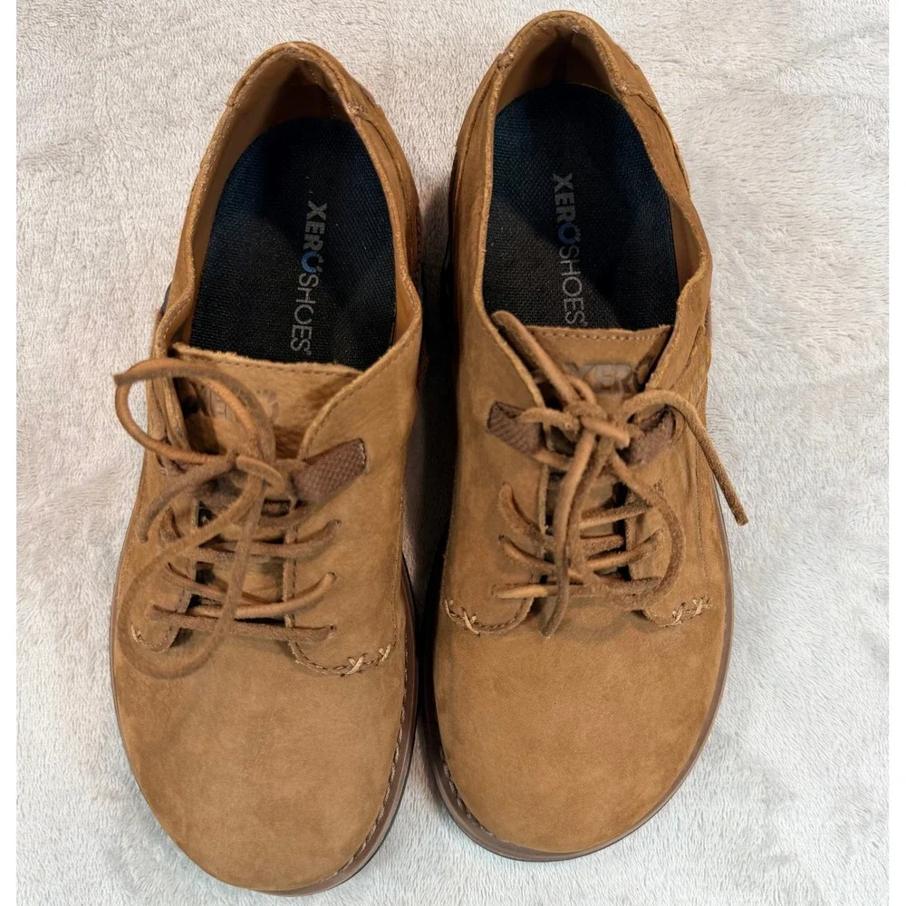 Xero‎ Shoes Mens Alston Barefoot Leather Oxford Dress Shoes Brown 7.5